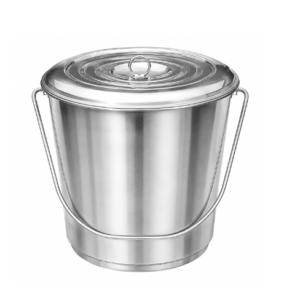 Balde de Acero Inoxidable de 17 Litros con Tapa – Grado 202 para Alimentos